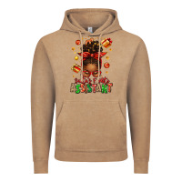 Vintage Coffee santa's favorite assistant afro messy bun Vintage Hoodie - texasbilliewilder