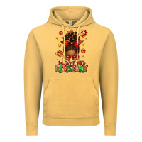 Vintage Mustard santa's favorite assistant afro messy bun Vintage Hoodie - texasbilliewilder
