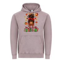 Vintage Zinc santa's favorite assistant afro messy bun Vintage Hoodie - texasbilliewilder