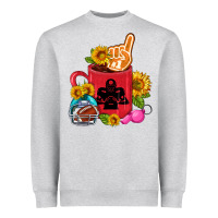 Heather Grey Western Football Coffee cup Heavyweight Sweatshirt - FaDigitalArtStudio