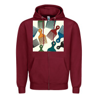 Burgundy afro combs seamless patterns Zipper Hoodie - BundleAndBundleShop