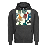 Charcoal Heather afro combs seamless patterns Zipper Hoodie - BundleAndBundleShop