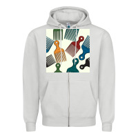 Dove Grey afro combs seamless patterns Zipper Hoodie - BundleAndBundleShop