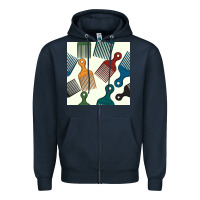 Navy afro combs seamless patterns Zipper Hoodie - BundleAndBundleShop