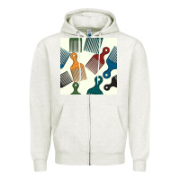 Oatmeal Heather afro combs seamless patterns Zipper Hoodie - BundleAndBundleShop