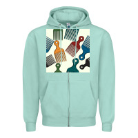 Seafoam afro combs seamless patterns Zipper Hoodie - BundleAndBundleShop