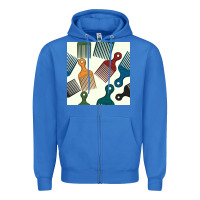 True Royal afro combs seamless patterns Zipper Hoodie - BundleAndBundleShop