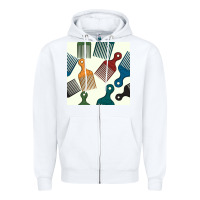 White afro combs seamless patterns Zipper Hoodie - BundleAndBundleShop