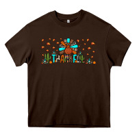 Chocolate Brown thankful turkey Heavy Core Tee - JahusDesignShop