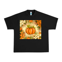 Black Fall Pumpkins with Flowers Urban Heavy Tee - texasbilliewilder