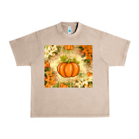 French Oak Fall Pumpkins with Flowers Urban Heavy Tee - texasbilliewilder