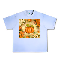 Grape Ice Fall Pumpkins with Flowers Urban Heavy Tee - texasbilliewilder