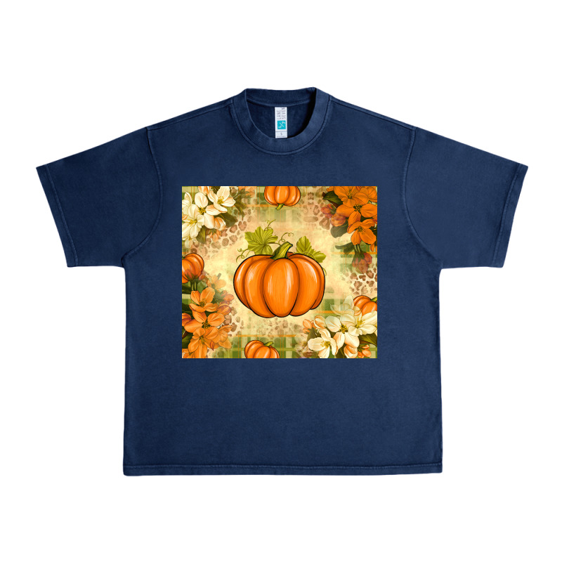 Fall Pumpkins With Flowers Urban Heavy Tee by texasbilliewilder | Teevron