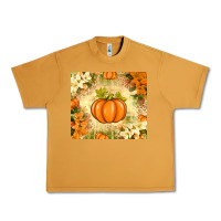 Peanut Butter Fall Pumpkins with Flowers Urban Heavy Tee - texasbilliewilder