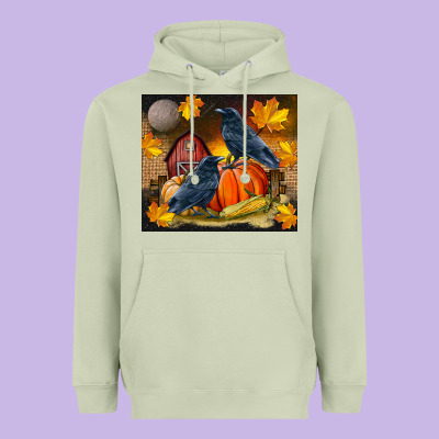 Fall Crow Heavyweight Hoodie Designed By Lillyallendesigns