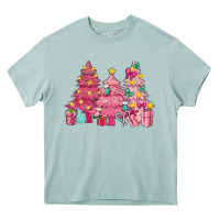 Arona Pink Christmas trees Heavy Core Tee - NancyCooperArtShop