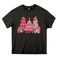 Asphalt Pink Christmas trees Heavy Core Tee - NancyCooperArtShop