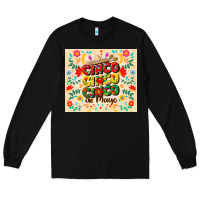 Black cinco cinco cinco de mayo Long Sleeve Tee - CowGirlArtShop