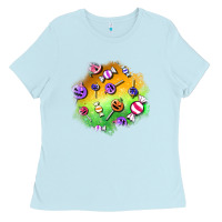 Baby Blue halloween candy patches Ladies Tee - BundleAndBundleShop