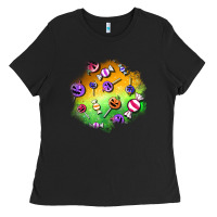 Black halloween candy patches Ladies Tee - BundleAndBundleShop
