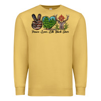 Antique Gold Peace Love Elk Buck Deer Premium Sweatshirt - LillyAllenDesigns