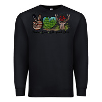 Black Peace Love Elk Buck Deer Premium Sweatshirt - LillyAllenDesigns