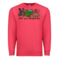 Cardinal Peace Love Elk Buck Deer Premium Sweatshirt - LillyAllenDesigns
