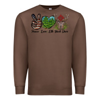 Chestnut Peace Love Elk Buck Deer Premium Sweatshirt - LillyAllenDesigns