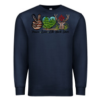Navy Peace Love Elk Buck Deer Premium Sweatshirt - LillyAllenDesigns