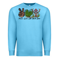 Ocean Blue Peace Love Elk Buck Deer Premium Sweatshirt - LillyAllenDesigns