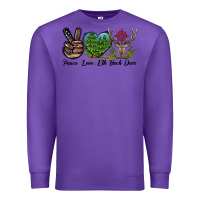 Purple Peace Love Elk Buck Deer Premium Sweatshirt - LillyAllenDesigns