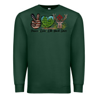 Sports Green Peace Love Elk Buck Deer Premium Sweatshirt - LillyAllenDesigns