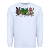 White Peace Love Elk Buck Deer Premium Sweatshirt - LillyAllenDesigns