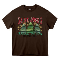 Chocolate Brown Saint Nick's Christmas Tree Farm Heavy Core Tee - MaliasSmallBusiness