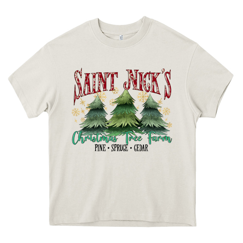 Saint Nick's Christmas Tree Farm Heavy Core Tee by MaliasSmallBusiness | Teevron