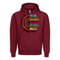 Burgundy hispanic heritage month hand fan Zipper Hoodie - BundleAndBundleShop