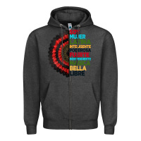 Charcoal Heather hispanic heritage month hand fan Zipper Hoodie - BundleAndBundleShop