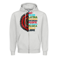 Dove Grey hispanic heritage month hand fan Zipper Hoodie - BundleAndBundleShop