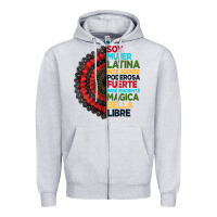 Heather Grey hispanic heritage month hand fan Zipper Hoodie - BundleAndBundleShop