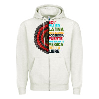 Oatmeal Heather hispanic heritage month hand fan Zipper Hoodie - BundleAndBundleShop