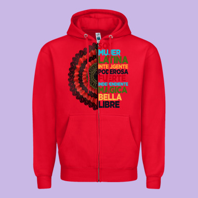 Hispanic Heritage Month Hand Fan Zipper Hoodie Designed By Bundleandbundleshop