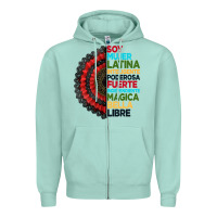 Seafoam hispanic heritage month hand fan Zipper Hoodie - BundleAndBundleShop