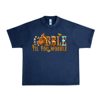 Navy Gobble Til You Wobble with Turkey Urban Heavy Tee - texasbilliewilder