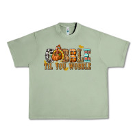 Oil Green Gobble Til You Wobble with Turkey Urban Heavy Tee - texasbilliewilder
