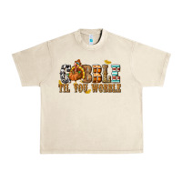 Sandshell Gobble Til You Wobble with Turkey Urban Heavy Tee - texasbilliewilder