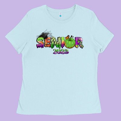 Senior 2023 Halloween Ladies Tee Designed By Bundleandbundleshop