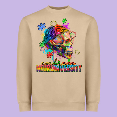 Embrace Neurodiversity Heavyweight Sweatshirt Designed By Fadigitalartstudio