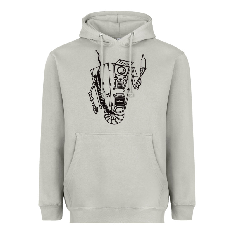 B&w Claptrap   Borderlands Heavyweight Hoodie by tuanDangUi | Teevron