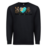 Black Peace Love Sea Lion Premium Sweatshirt - LillyAllenDesigns
