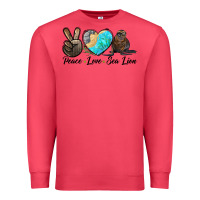 Cardinal Peace Love Sea Lion Premium Sweatshirt - LillyAllenDesigns